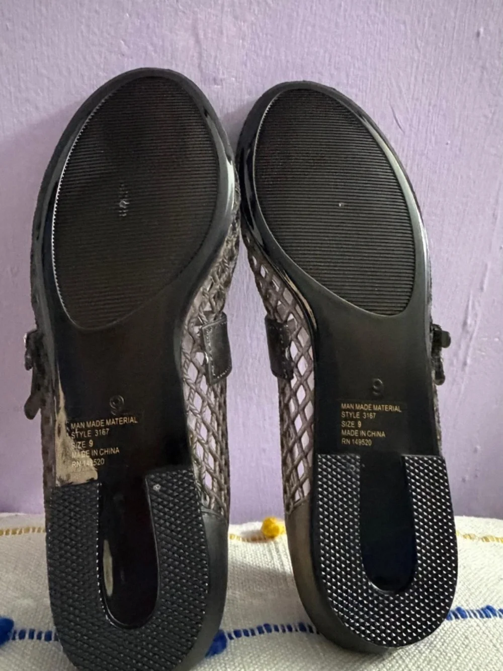 Roxoni Double Strap Jelly Mary Jane Flats - Black/ Transparent - New Without Tag - Picture 3 of 8